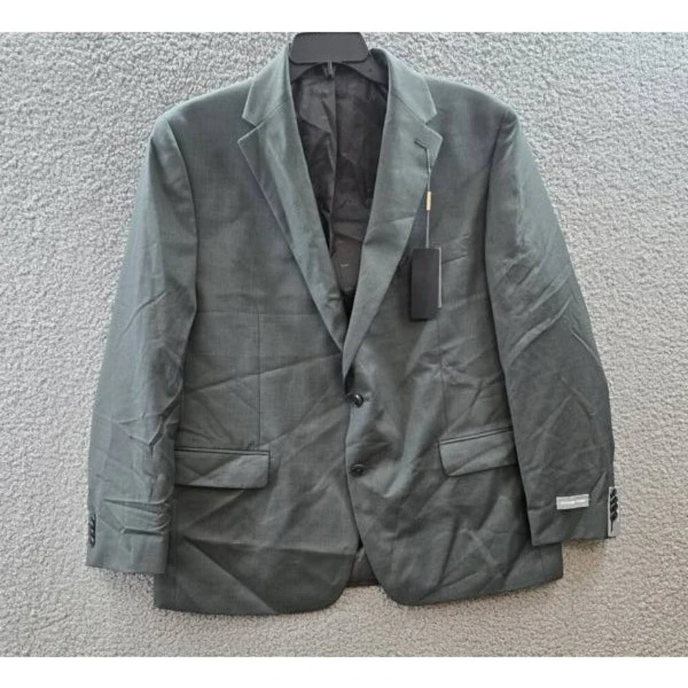 Michael Kors Classic-Fit Wool-Blend Suit Separate Jacket Men's 46R Olive L/S